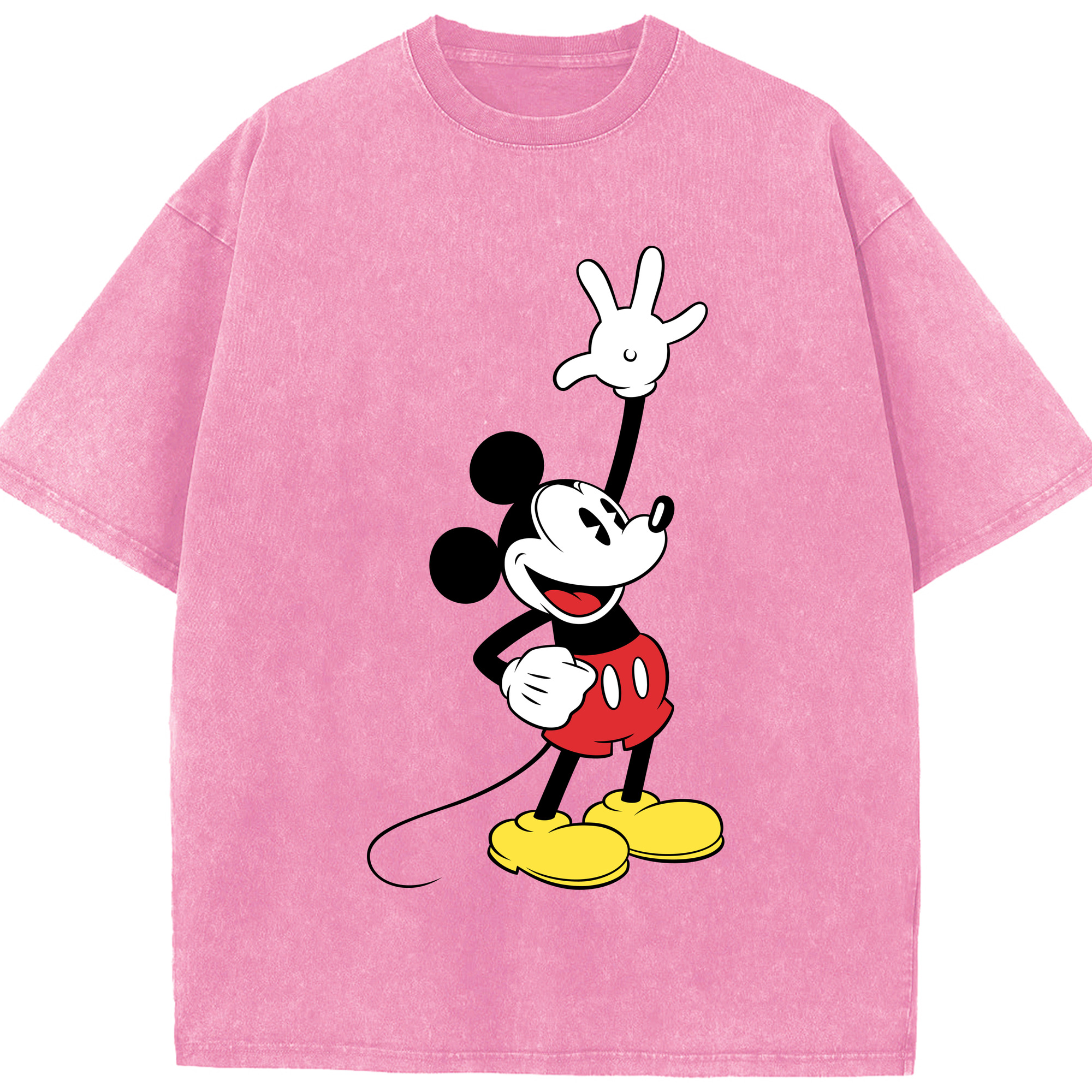 （画像用） ミッキーマウス Mickey Mouse 綿100% ヴィンテージ風 半袖Tシャツ（フロントプリント）